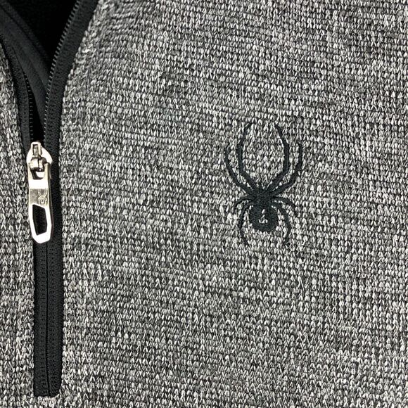 Spyder Womens 1/4 Zip Pulliover Medium Gray Black Sweater Long Sleeve Stretch - Picture 7 of 11